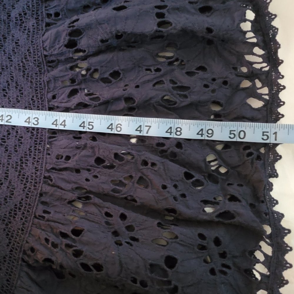 Reba Fully Lined Eyelet Sleeveless Maxi Dress in Navy Blue - Picture 8 of 8